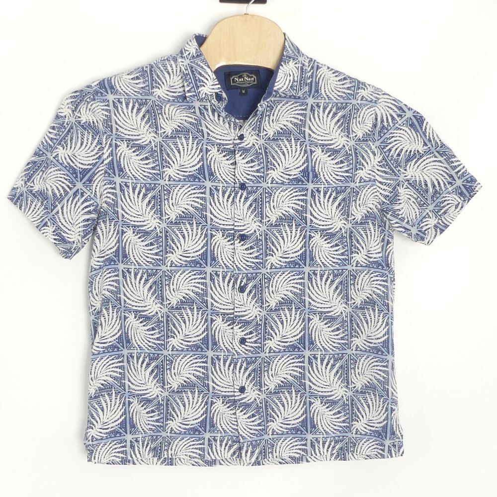 Nat Nast Short Sleeve Hawaiian Shirt Cotton Silk Men's Medium